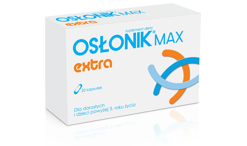 Osłonik Max Extra , kapsułki ze składnikami wspomagającymi prawidłową mikroflorę przewodu pokarmowego, 20 szt.