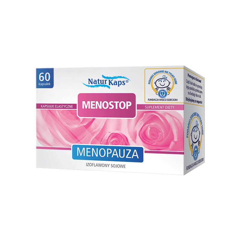 Menostop, kapsułki ze składnikami na uzupełnienie diety kobiet w okresie menopauzy, 60 szt.