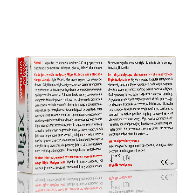 Ulgix wzdęcia max, kapsułki łagodzące odbijanie, uczucie pełności, 30 szt.
