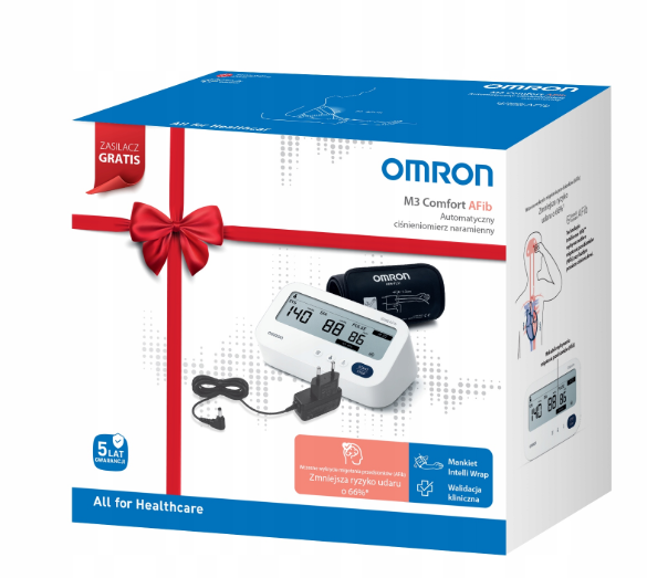 Omron M3 Comfort Afib, ciśnieniomierz z zasilaczem, 1 szt.