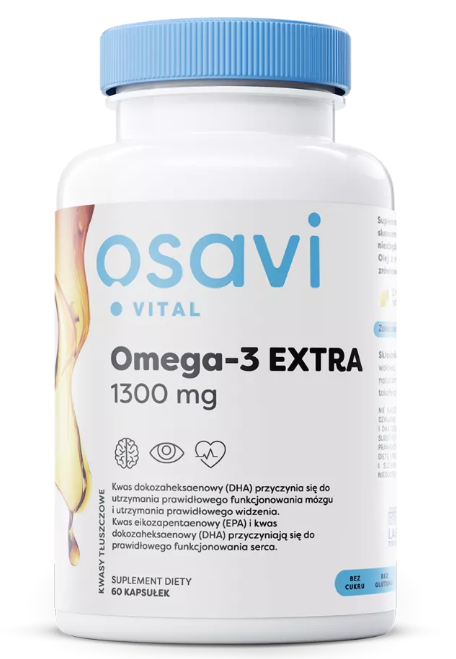 Osavi Omega-3 Extra 1300 mg, 60 kapsułek, smak cytrynowy