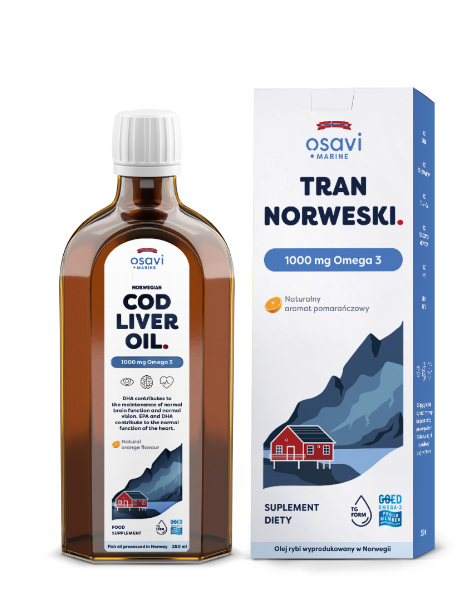 Osavi Tran Norweski 1000 mg Omega 3 aromat pomarańczowy, 250 ml