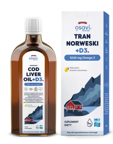 Osavi Tran Norweski + D3, naturalny aromat cytrynowy, 250 ml