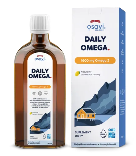 Osavi Daily Omega 1600 mg, naturalny aromat cytrynowy, 250 ml