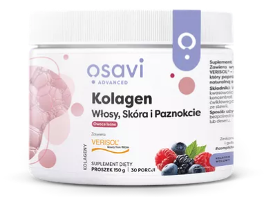 Osavi Kolagen Włosy, Skóra i Paznokcie, proszek, owoce leśne, 150 g