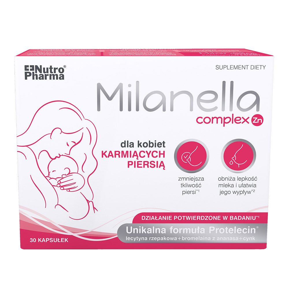 Milanella Complex kapsułek ze składnikami wspomagającymi laktację, 30 szt.