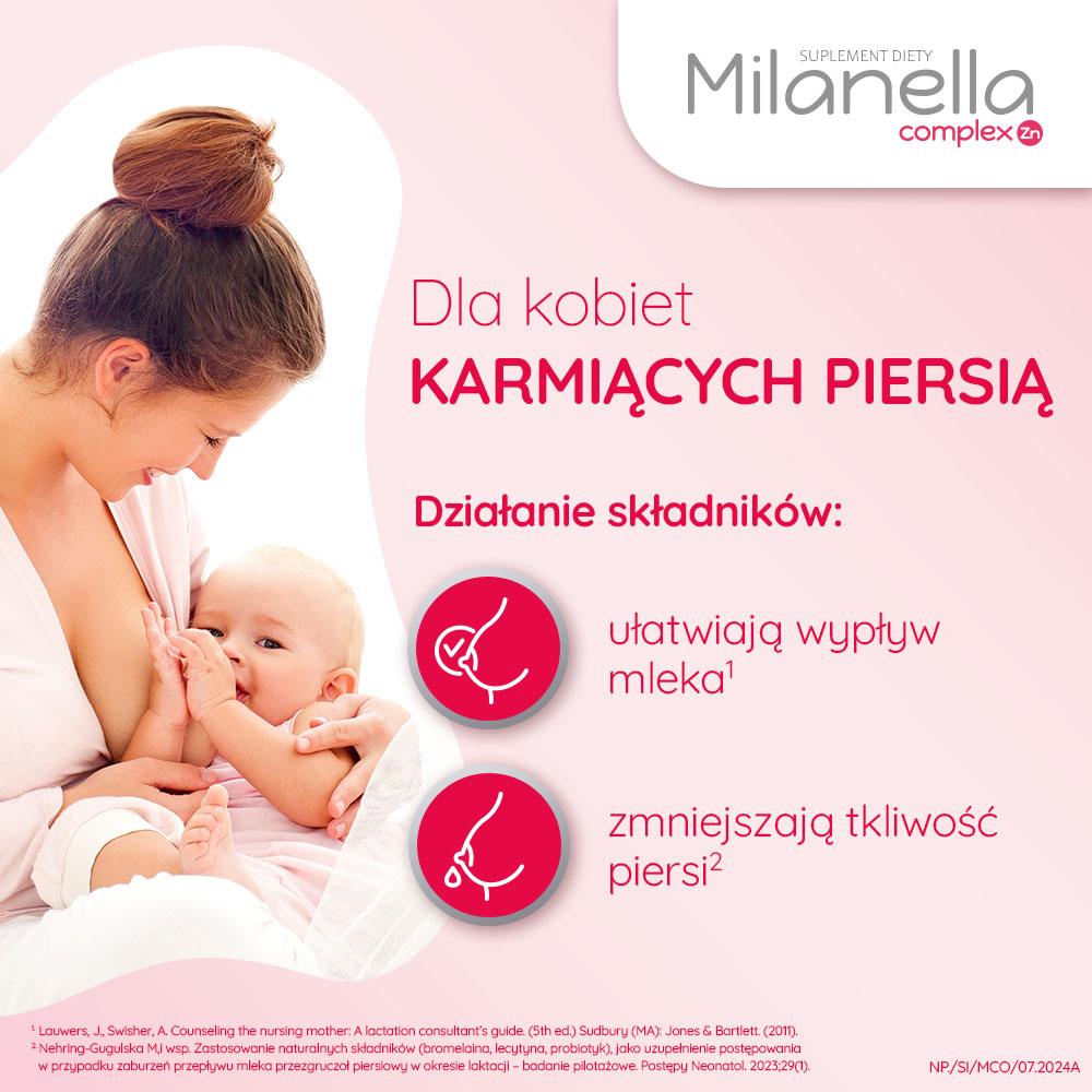 Milanella Complex, kapsułek ze składnikami wspomagającymi laktację, 30 szt.
