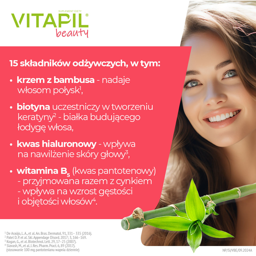 Vitapil Beauty, na gładkie i lśniące włosy, 30 szt.