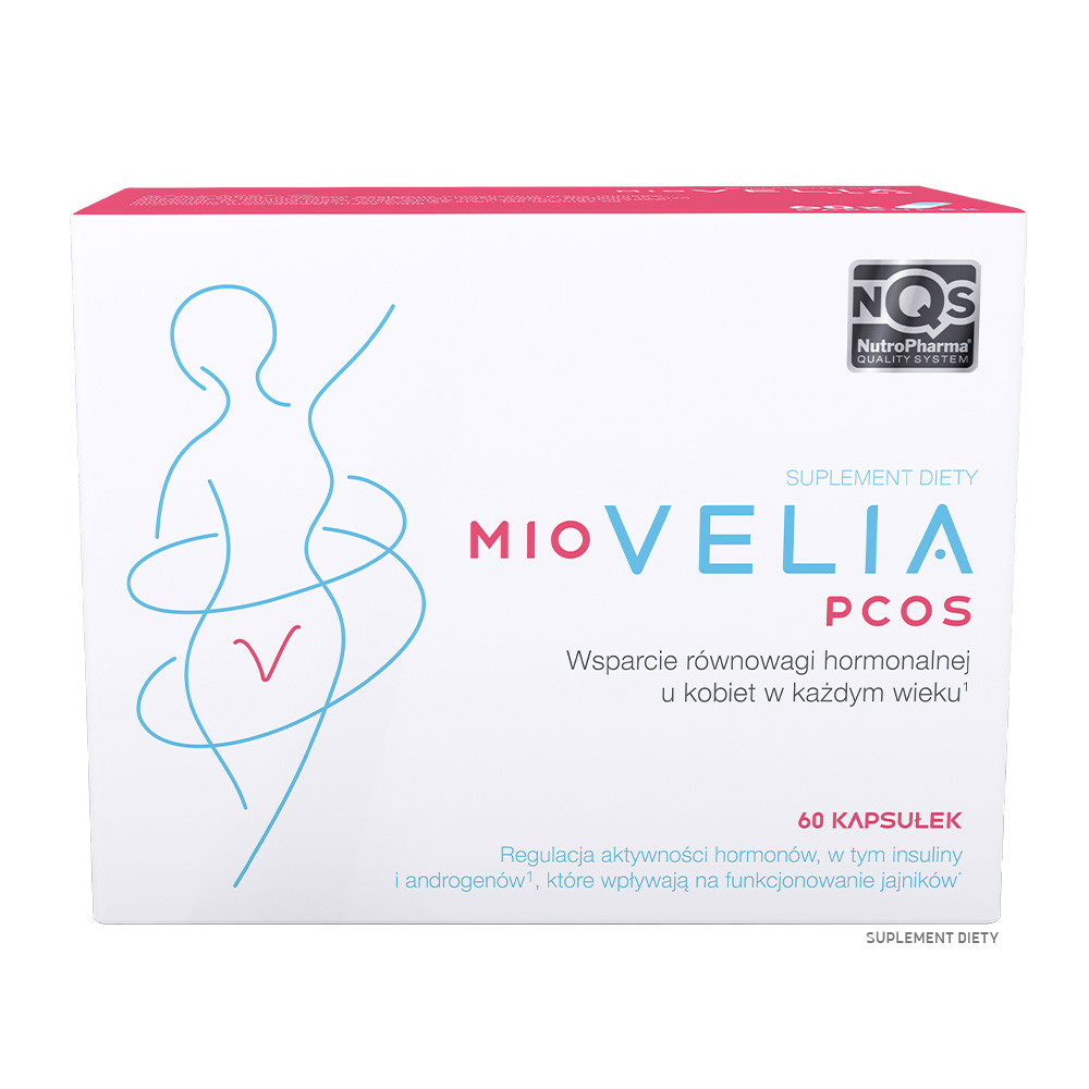 Miovelia PCOS , kapsułki ze składnikami wspomagającymi gospodarkę hormonalną u kobiet, 60 szt.