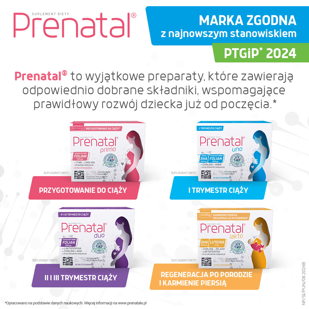 Prenatal UNO, kapsułki zawierające witaminy z DHA dla kobiet w 1. trymestrze ciąży, 30 kaps. + 30 kaps.