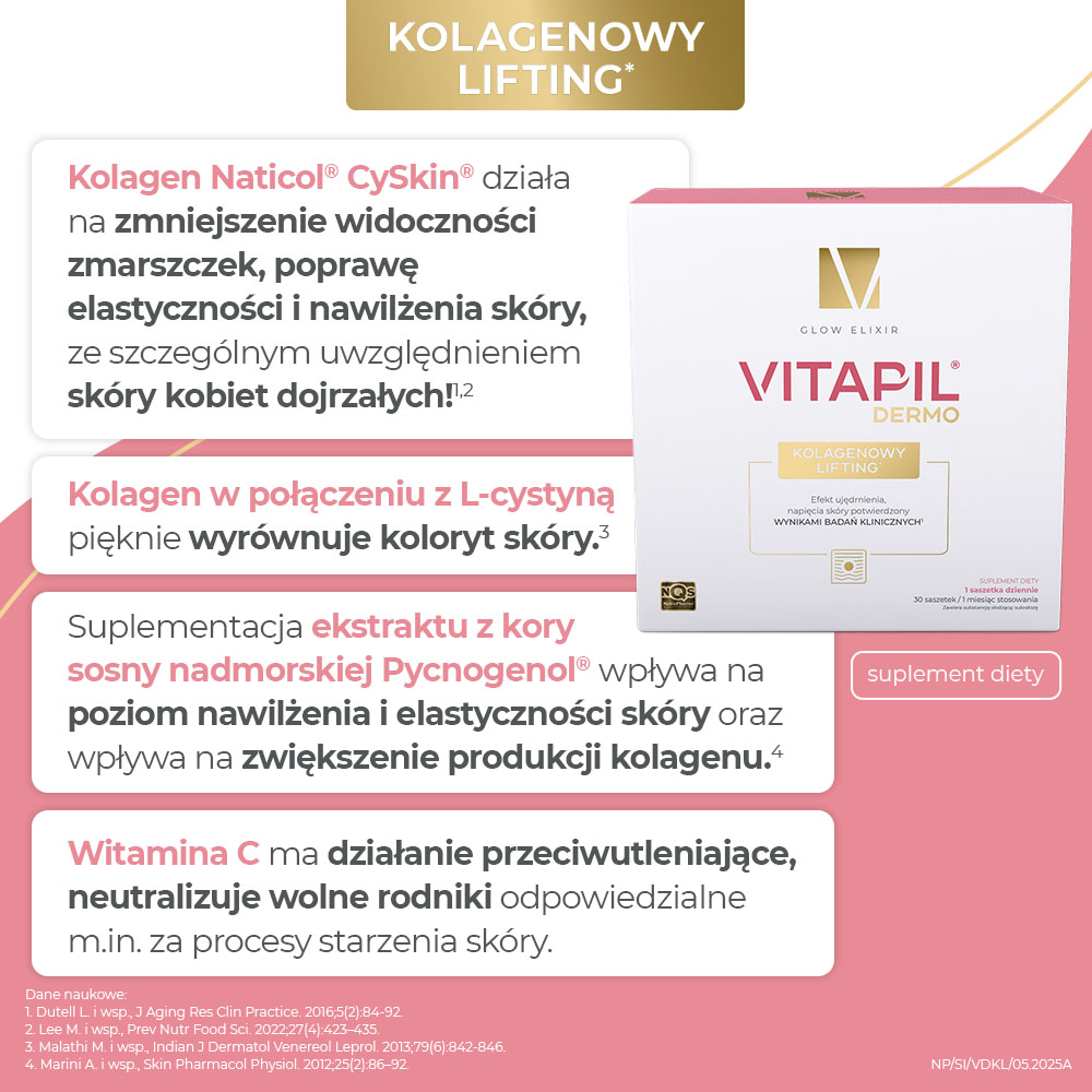 Vitapil Dermo, kolagenowy lifting, 30 saszetek