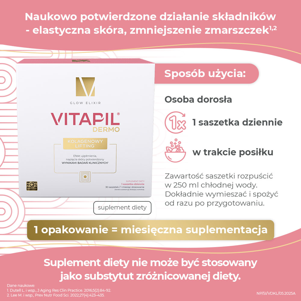 Vitapil Dermo, kolagenowy lifting, 30 saszetek