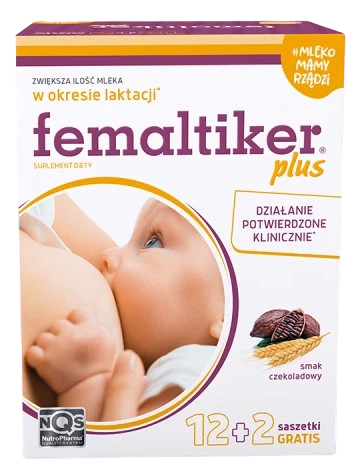 Femaltiker Plus smak czekoladowy, 14 saszetek