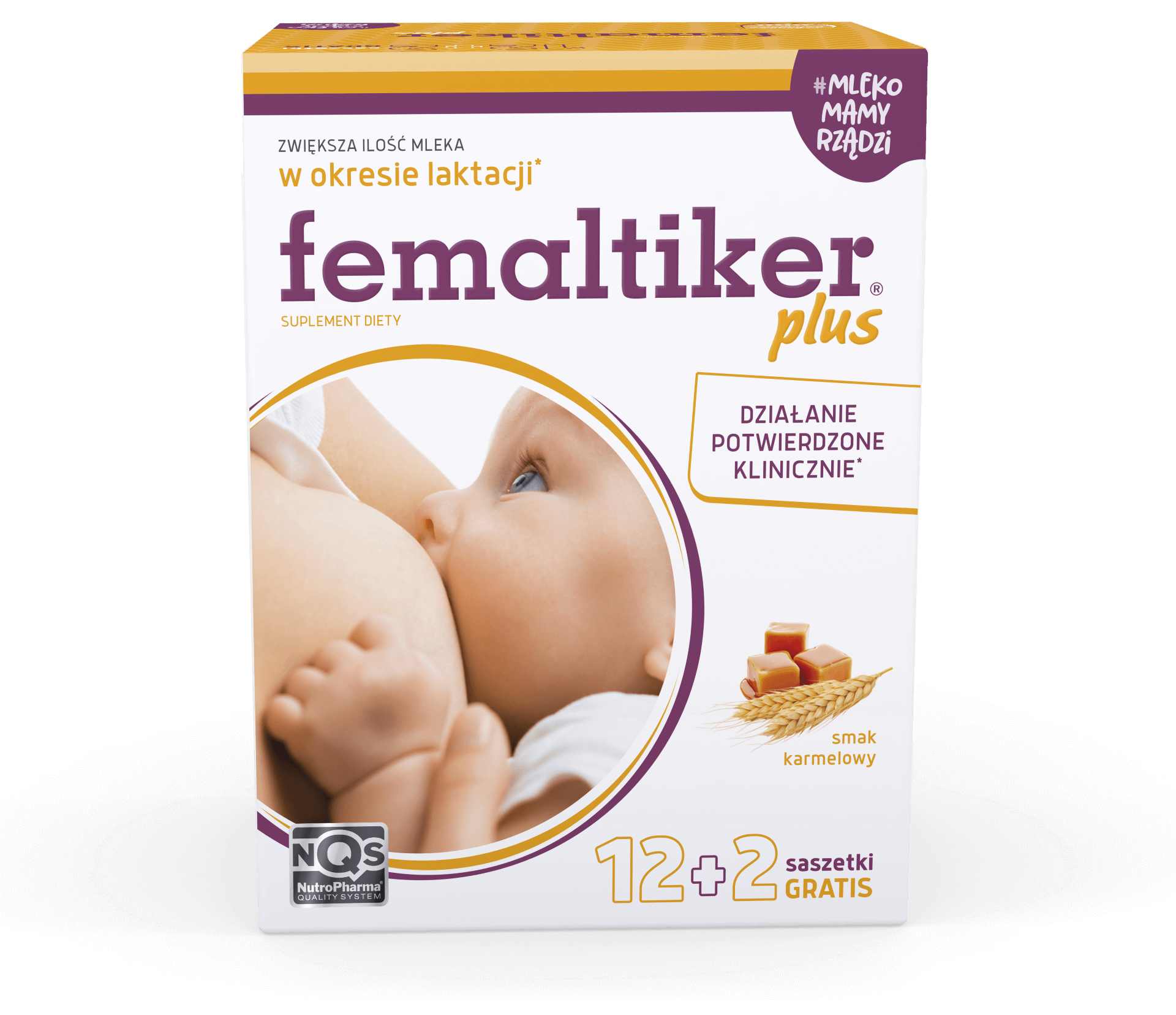 Femaltiker plus smak karmelowy, 12 + 2 szt.