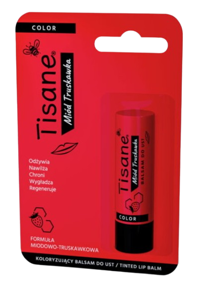 Tisane Color miód-truskawka, balsam do ust, 1 szt.