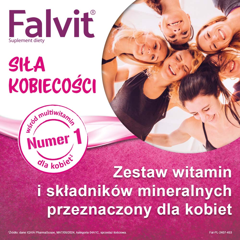 Falvit, tabletki z kompleksowym zestawem składników i witamin dla kobiet, 60 szt.