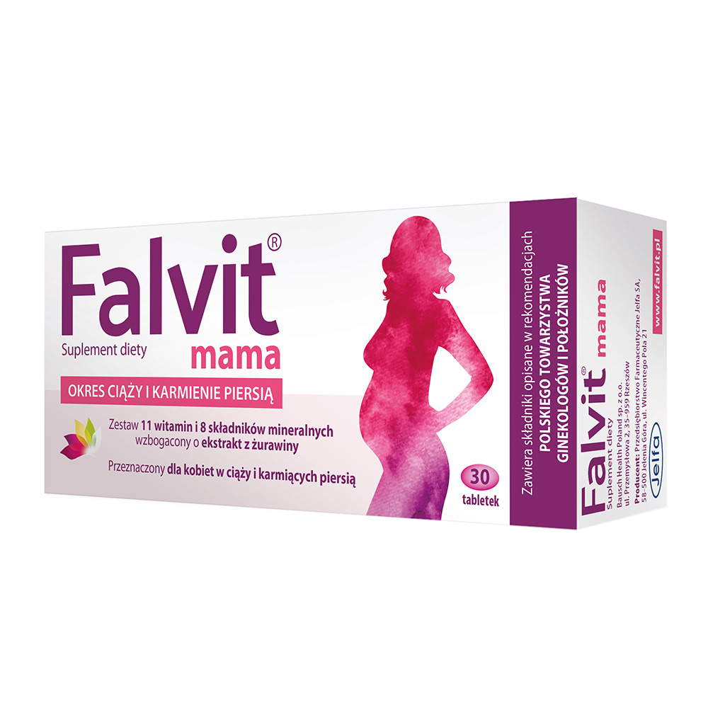 Falvit Mama , tabletki przeznaczone dla kobiet w ciąży i karmiących piersią, 30 szt.