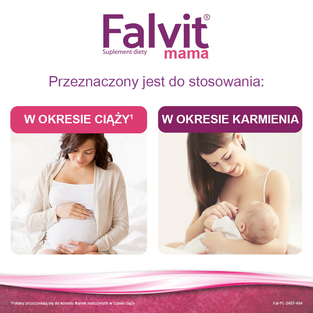 Falvit Mama , tabletki przeznaczone dla kobiet w ciąży i karmiących piersią, 30 szt.