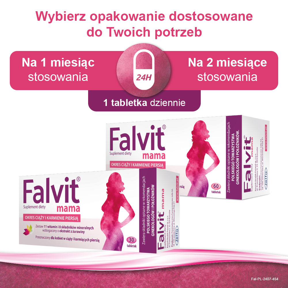Falvit Mama , tabletki przeznaczone dla kobiet w ciąży i karmiących piersią, 30 szt.