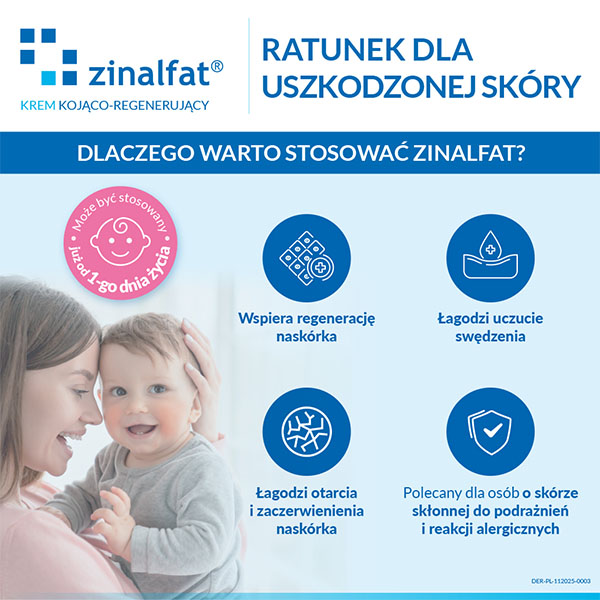 Zinalfat, krem łagodzący podrażnienia skóry, przyspieszający regenerację naskórka, tuba 50 ml