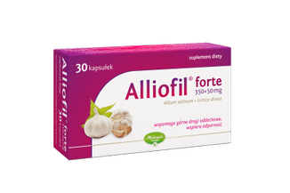 Alliofil forte , kapsułki ze składniakami wspomagającymi górne drogi oddechowe i odporność, 30 szt.