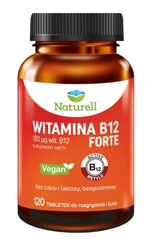 Naturell Witamina B12 Forte 120 tabletek do żucia KRÓTKA DATA 01.01.2026