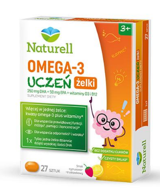 Naturell Omega 3 Uczeń, żelki, 27 szt.