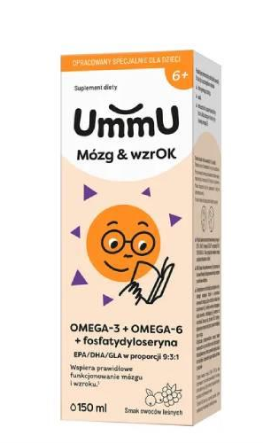 UmmU Mózg & Wzrok 6+, płyn o smaku owoców leśnych, 150 ml
