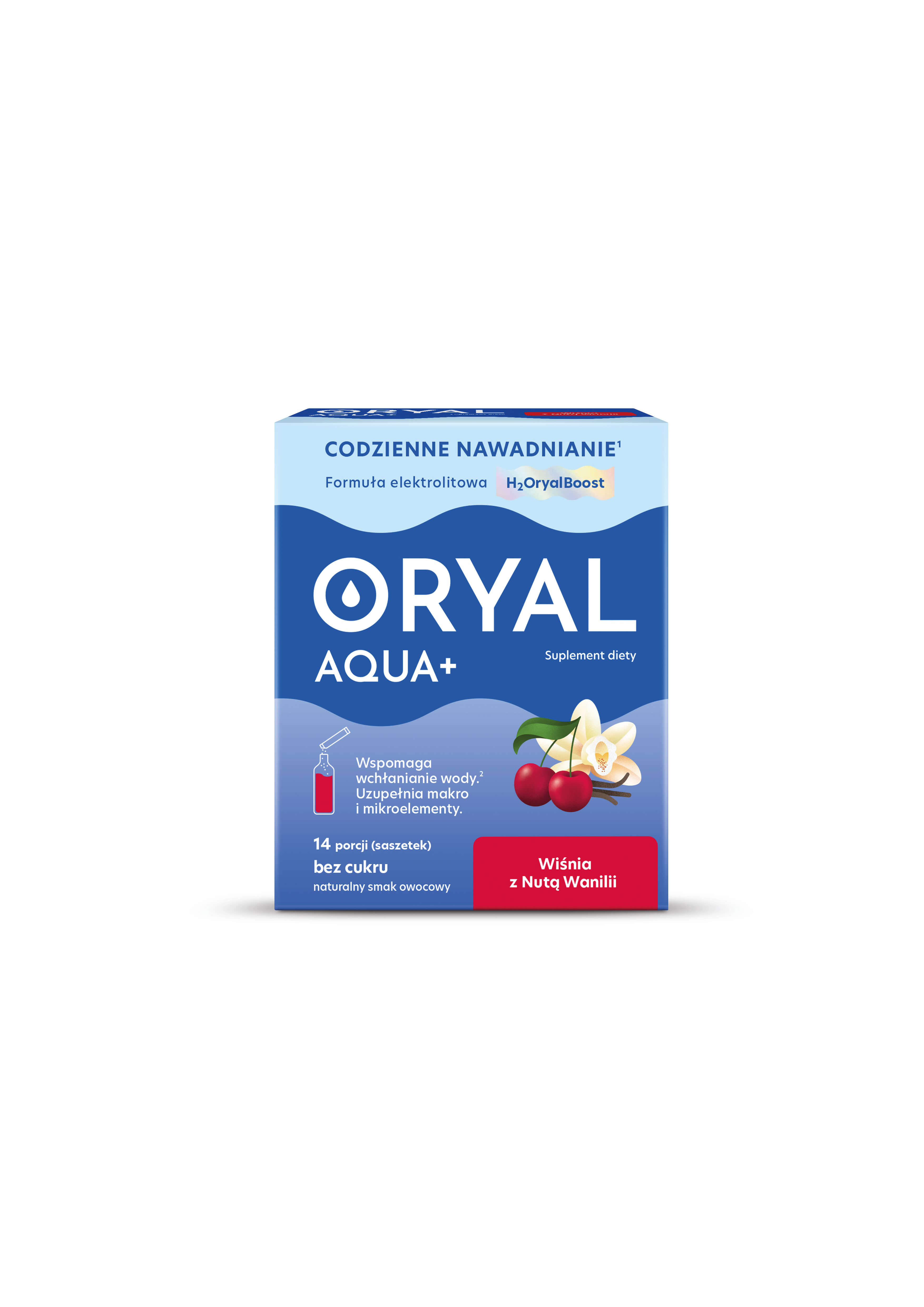 Oryal Aqua +, wiśnia z nutą wanilii, 14 saszetek