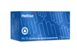Heltiso Rękawice Nitrylowe bezpudrowe, rozmiar M, niebieskie, 100 szt.