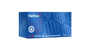 Heltiso Rękawice nitrylowe, bezpudrowe, rozmiar L, niebieskie, 100 szt.