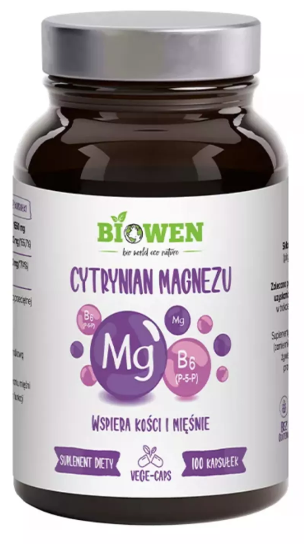 Biowen Cytrynian magnezu z B6 825 mg 100 kapsułek
