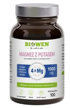 Biowen Magnez Z Potasem 100 kapsułek