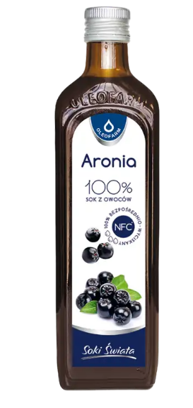 Oleofarm Aronia 100%, sok z owoców, 490 ml
