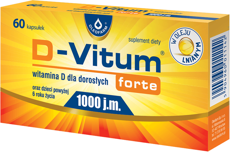 D-Vitum forte 1000 j.m. kapsułki z witaminą D, 60 szt.