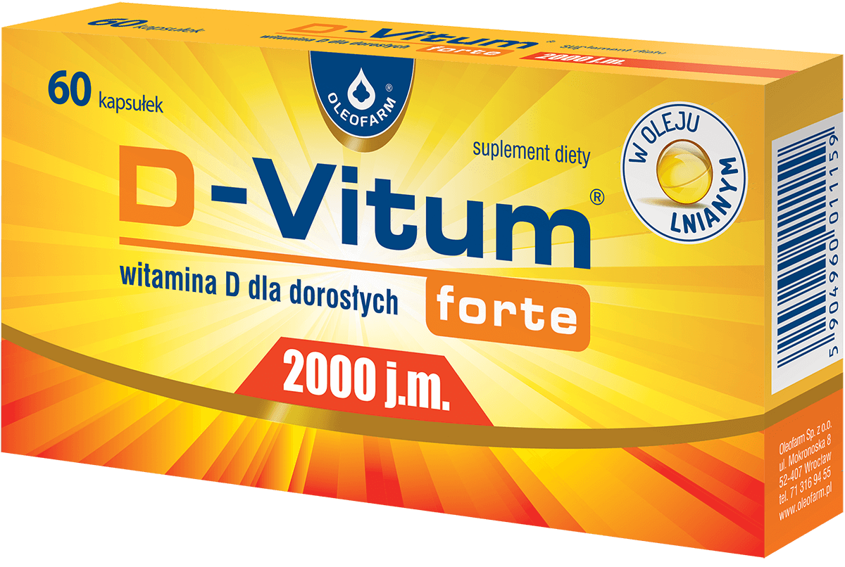 D-Vitum forte 2000 j.m. kapsułki z witaminą D, 60 szt.