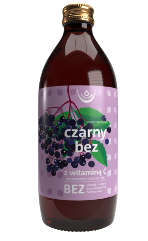 Czarny Bez z naturalną witaminą C, sok ze składnikami wspomagającymi układ trawienny, 500 ml