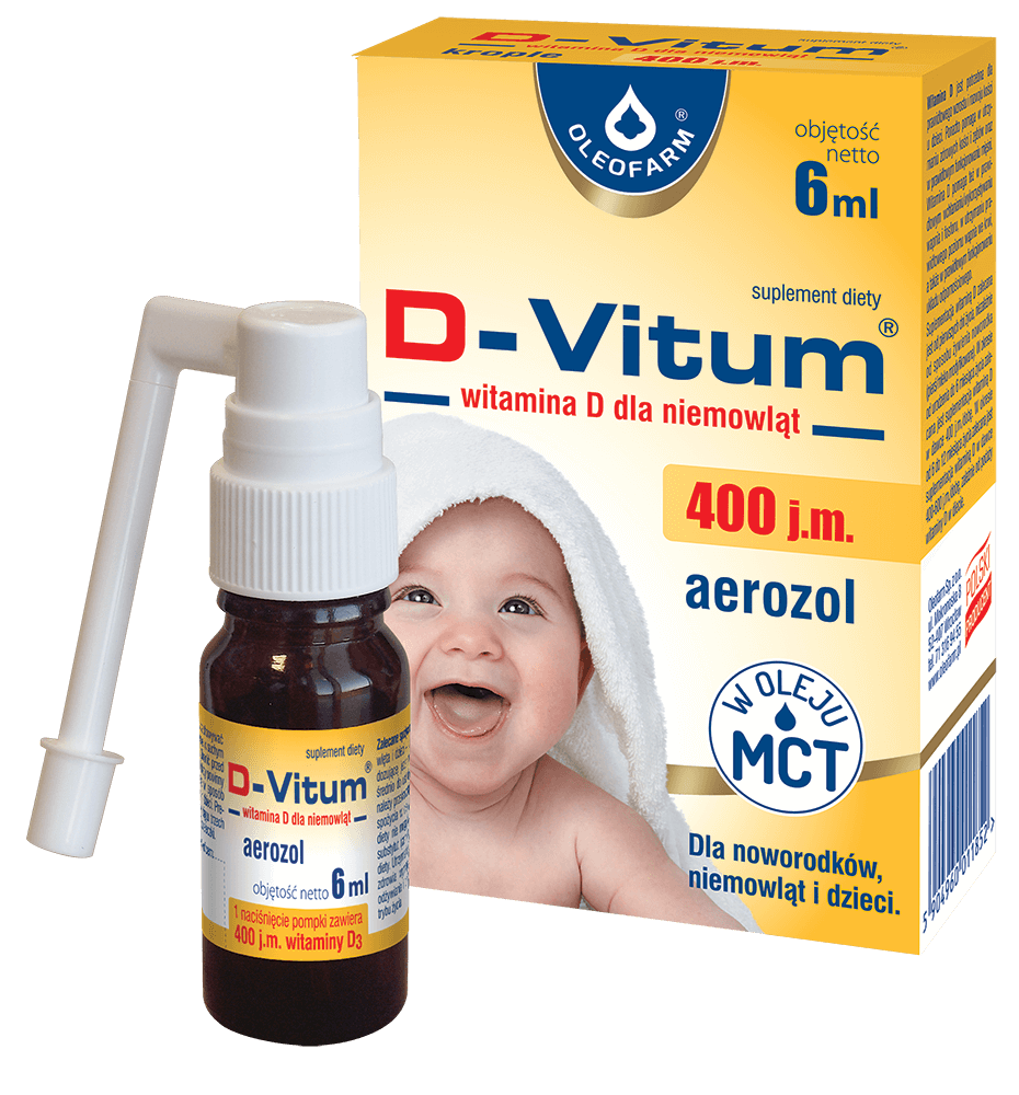 D-Vitum 400 j.m. aerozol z witaminą D dla niemowląt, 6 ml