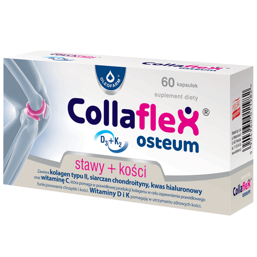 Collaflex Osteum D3+K2 kapsułki z kolagenem wspierającym stawy i kości, 60 szt.