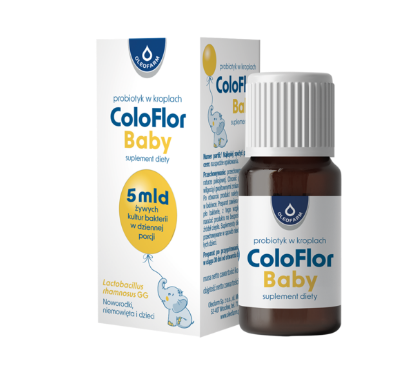 Coloflor Baby, krople zawierające żywe kultury bakterii, 5 ml