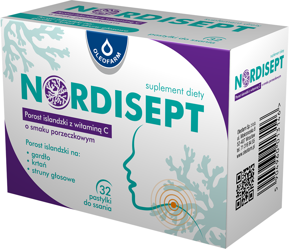 Nordisept pastylki do ssania na gardło, 32 szt.