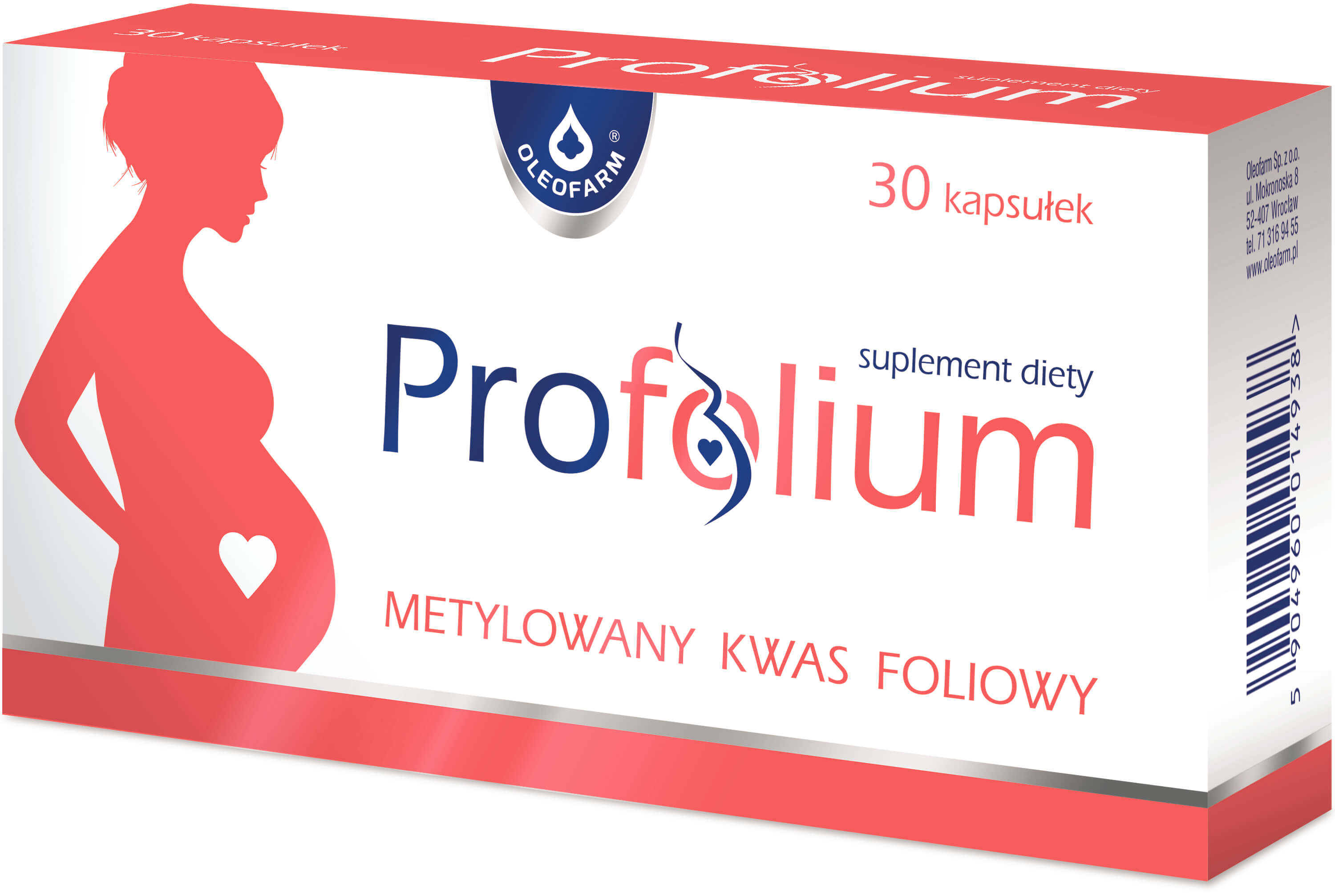 Profolium, kapsułki z aktywnym metylowanym kwasem foliowym, 30 szt.