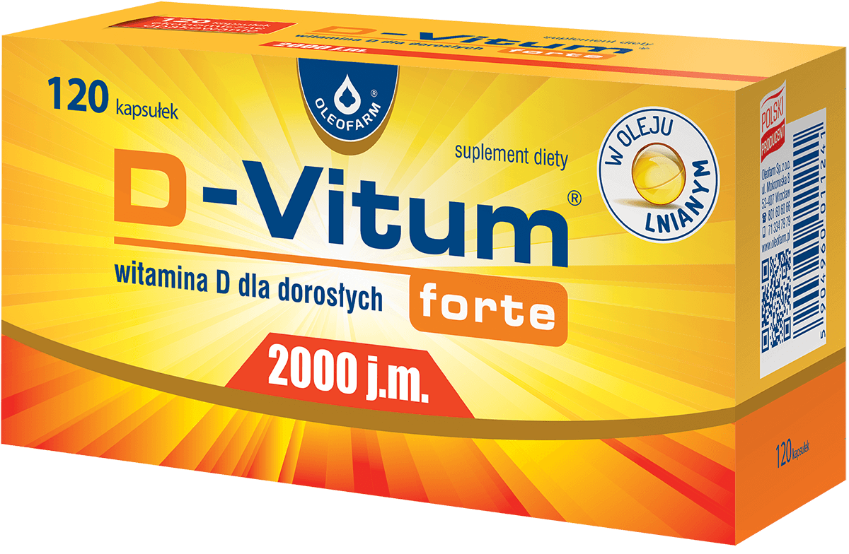 D-Vitum K2 forte MK-7 2000 j.m., kapsułki ze składnikami wspierającymi utrzymanie zdrowych i mocnych kości, 120 szt.