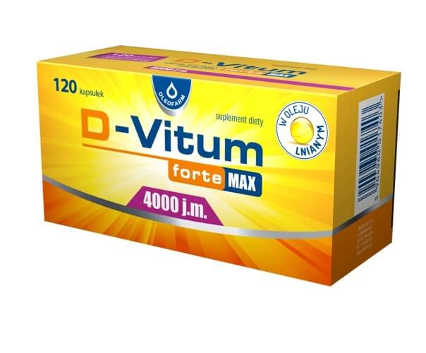 D-Vitum forte MAX 4000 j.m. , tabletki z witaminą D, 120 szt.