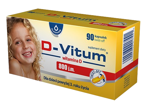 D-Vitum 800 j.m. kapsułki twist-off z witaminą D dla dzieci, 90 szt.
