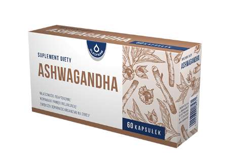Ashwagandha, kapsułki ze składnikami wspomagającymi pamięć i relaksację, 60 szt.