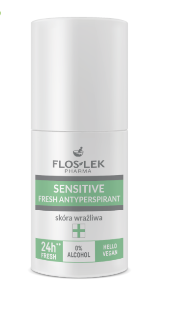 Flos-Lek Sensitive, antyperspirant deo roll-on do skóry wrażliwej, 50 ml