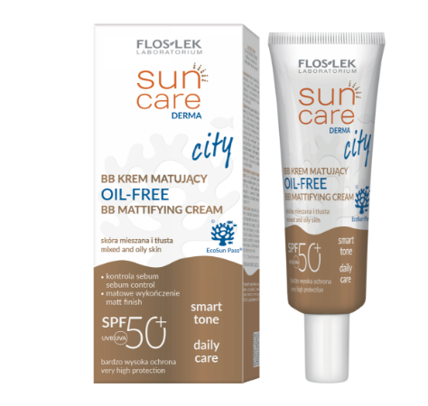 Flos-Lek Sun Care Derma City krem matujący do skóry tłustej i mieszanej, 30 ml