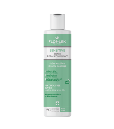 Flos-Lek Sensitive, tonik bezalkoholowy do skóry wrażliwej, 225 ml