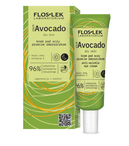 Flos-Lek Rich Avocado, krem pod oczy przeciw zmarszczkom, 30 ml